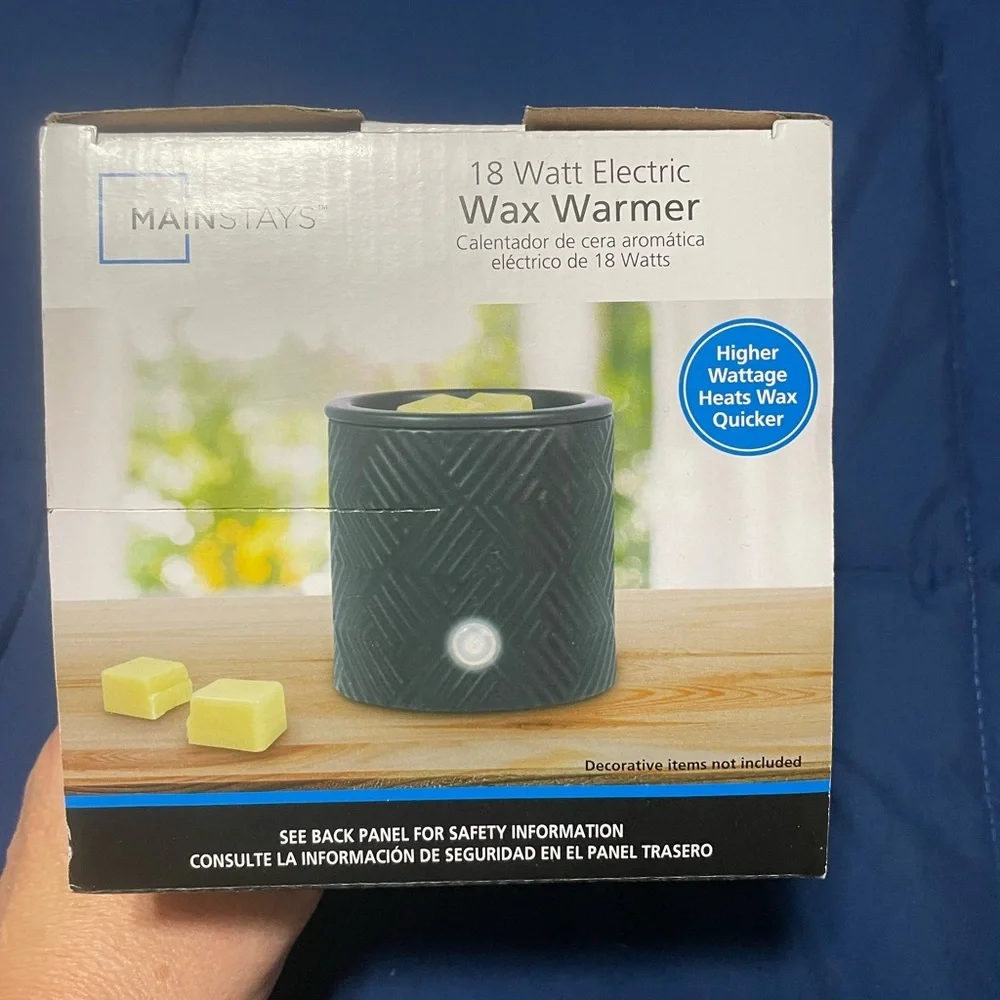Mainstays Electric 18-Watt Ceramic Wax Melt Warmer Navy Blue. Wax Melts Included